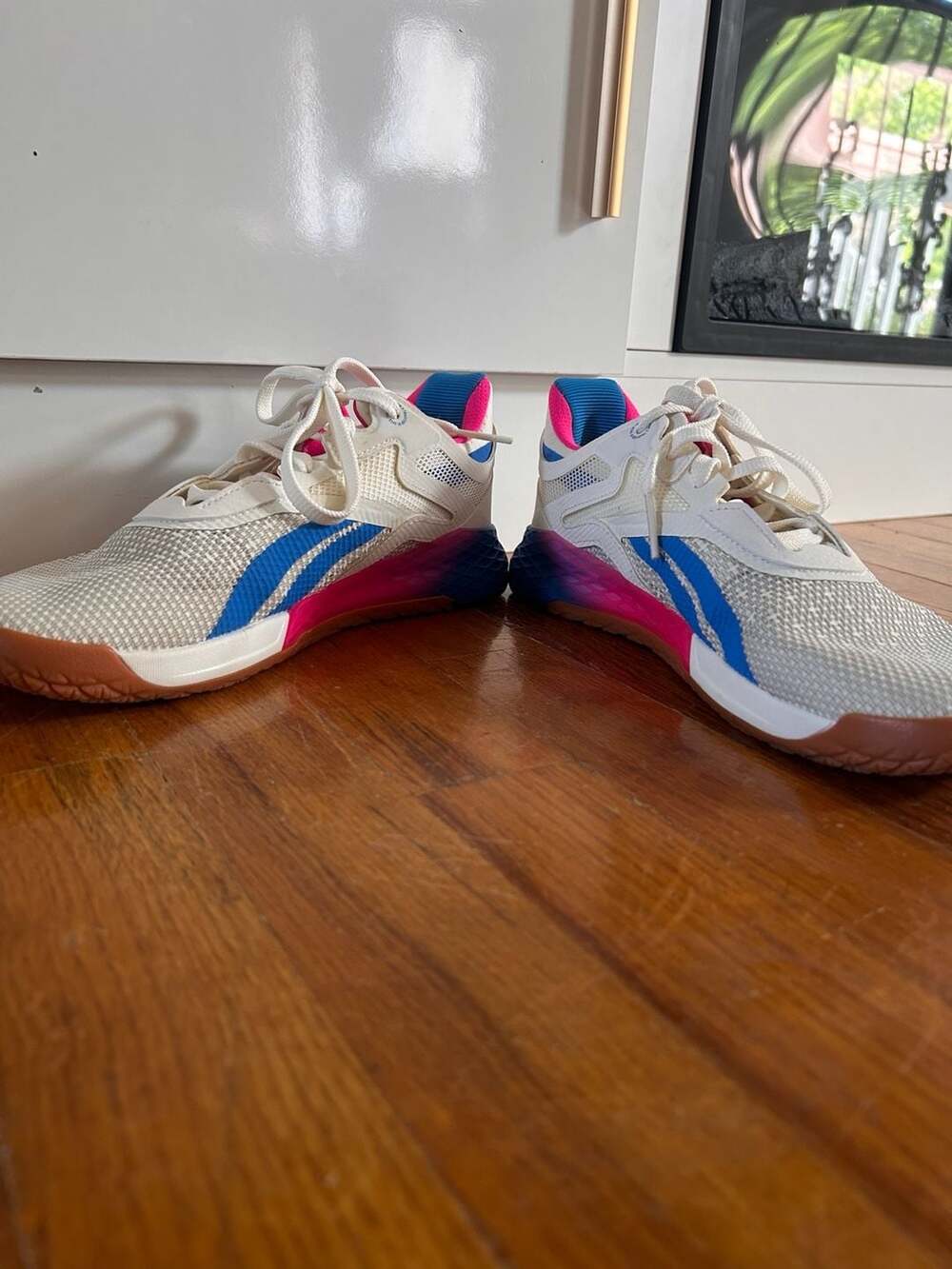 Reebok Nano X Women's Training Shoes in White Proud Pink Blue - Picture 4 of 7